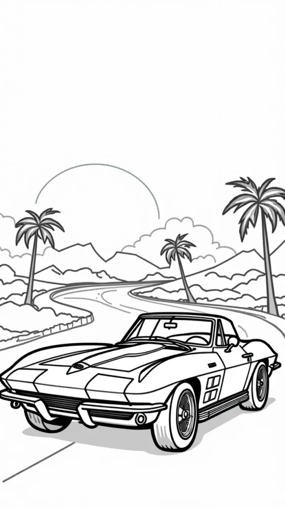 coloriages imprimables de Corvette